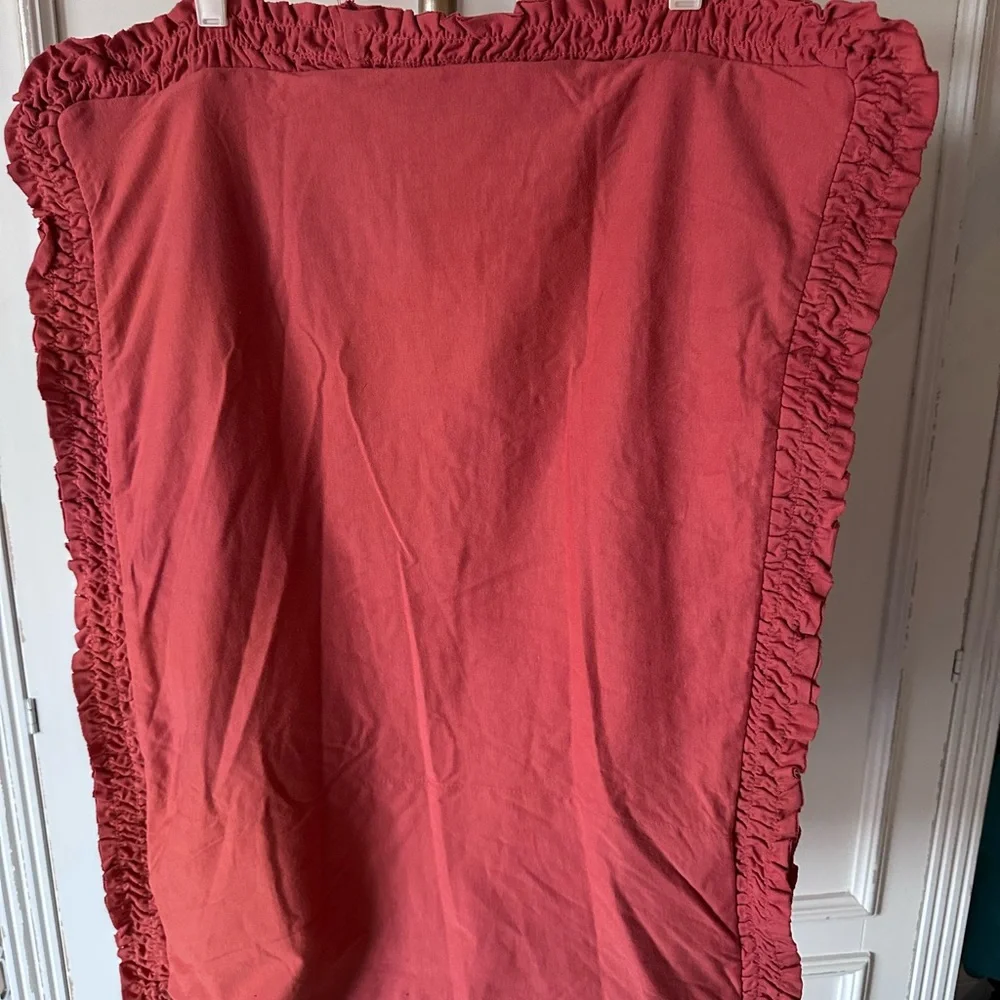 Anthropologie Rivulets Standard Sham Set of Two Burnt Coral Pillow Cases